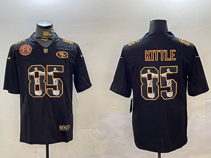 Men San Francisco 49ers 85 Kittle Black Fashion 2024 Nike Limited NFL Jersey style 7